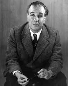842px-Jorge Luis Borges 1951, by Grete Stern